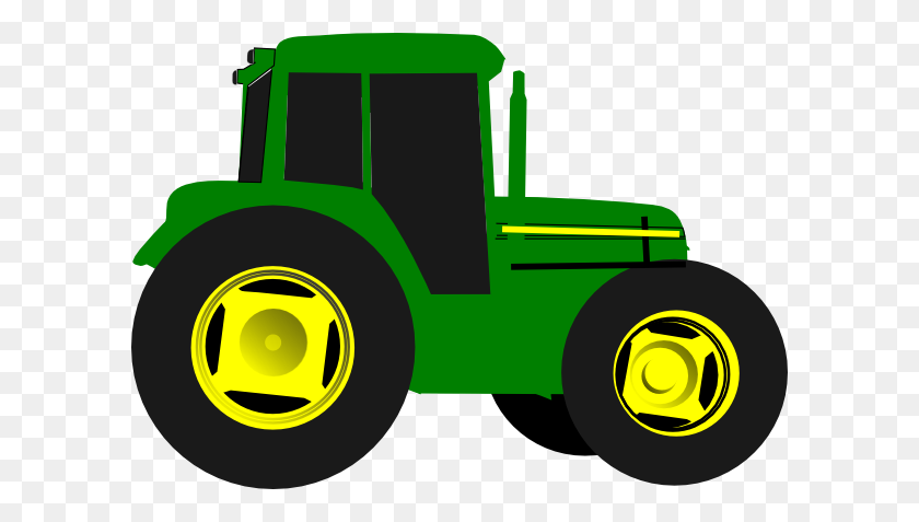 600x417 Зеленый Трактор Картинки - Вид Сбоку Дороги Клипарт