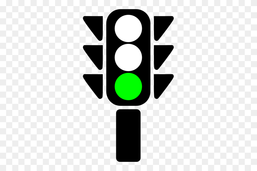 297x500 Зеленый Светофор Вектор Картинки - Дорожный Клипарт