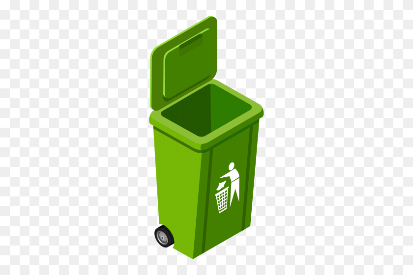 239x500 Green Trash Can Png Clip Art Image - Recycle Bin Clipart