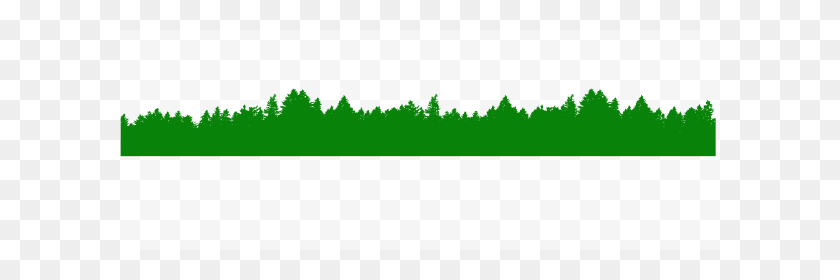 600x220 Зеленая Лесная Линия На Белом Фоне Клипарт - Treeline Png
