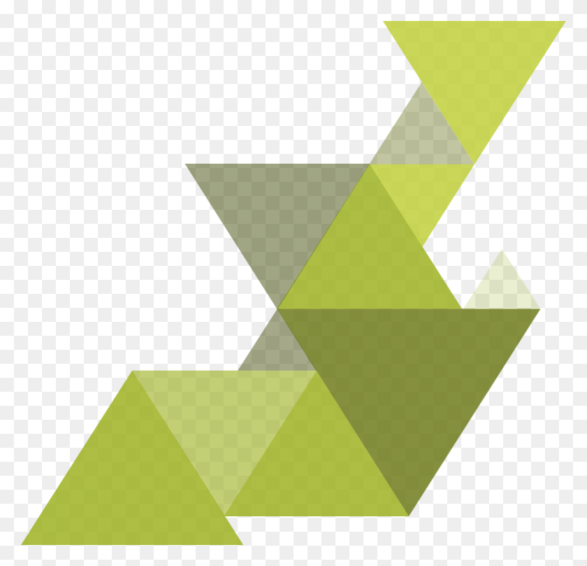 875x841 Green Triangles In Png - Triangles PNG