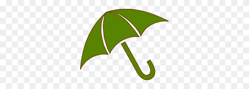300x240 Green Umbrella Clip Art - Umbrella With Rain Clipart