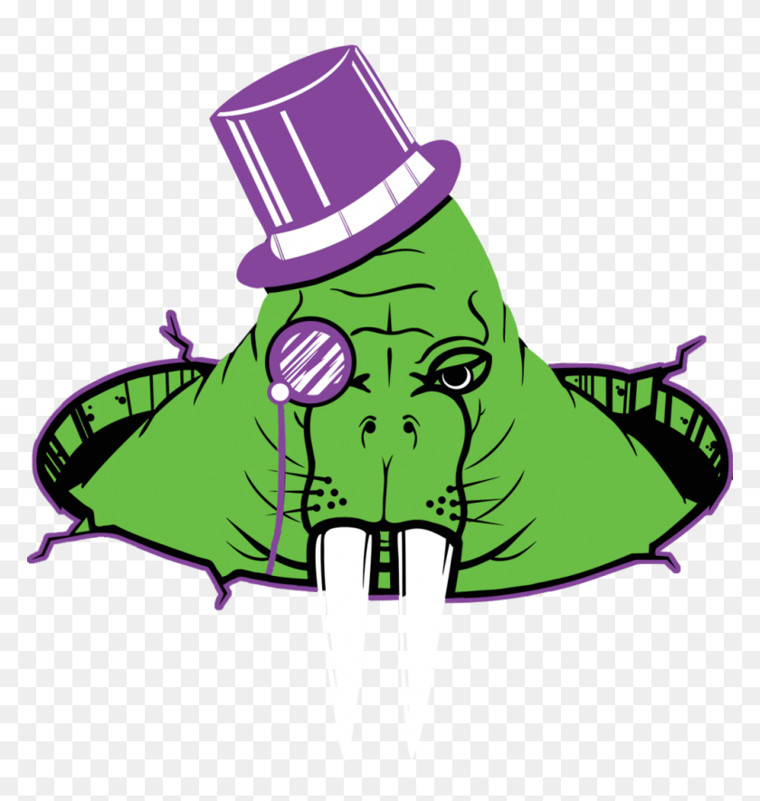 1000x1060 Green Walrus Delivery - Walrus PNG