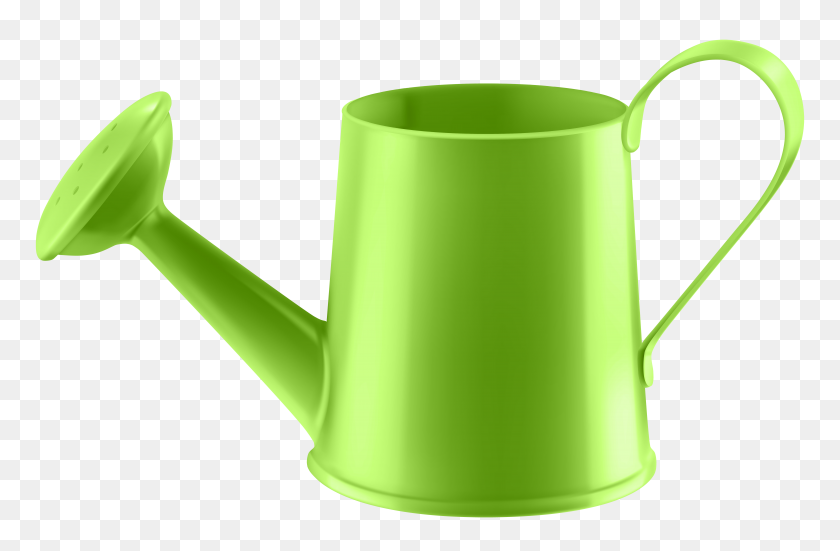 8000x5044 Green Water Can Transparent Png Clip - Watering Can Clipart