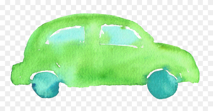 1024x497 Green Watercolor Sedan Transparent Decorative Free Png Download - Watercolor Tree PNG