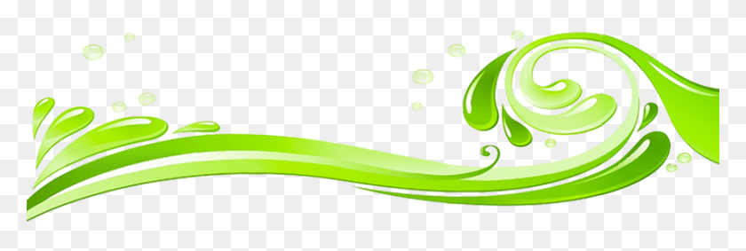 849x243 Green Waves Png Png Image - Green PNG