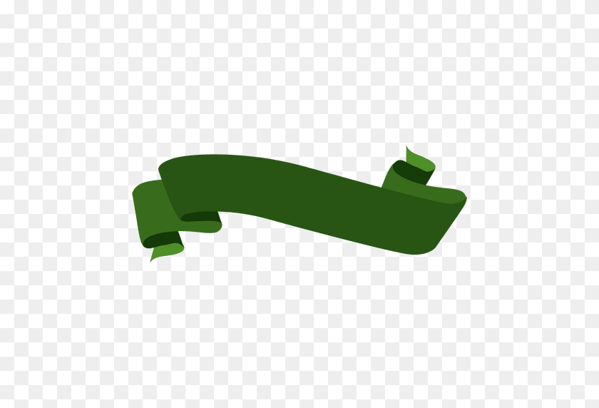512x512 Green Wavy Ribbon - Green Ribbon PNG