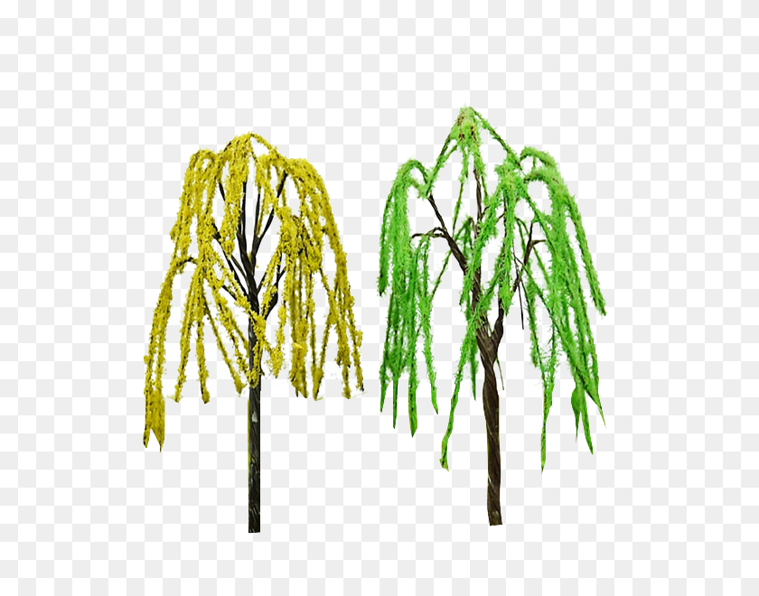 600x600 Green Weeping Willow Tree Architectural Mini Trees Model Train Ho - Willow Tree PNG