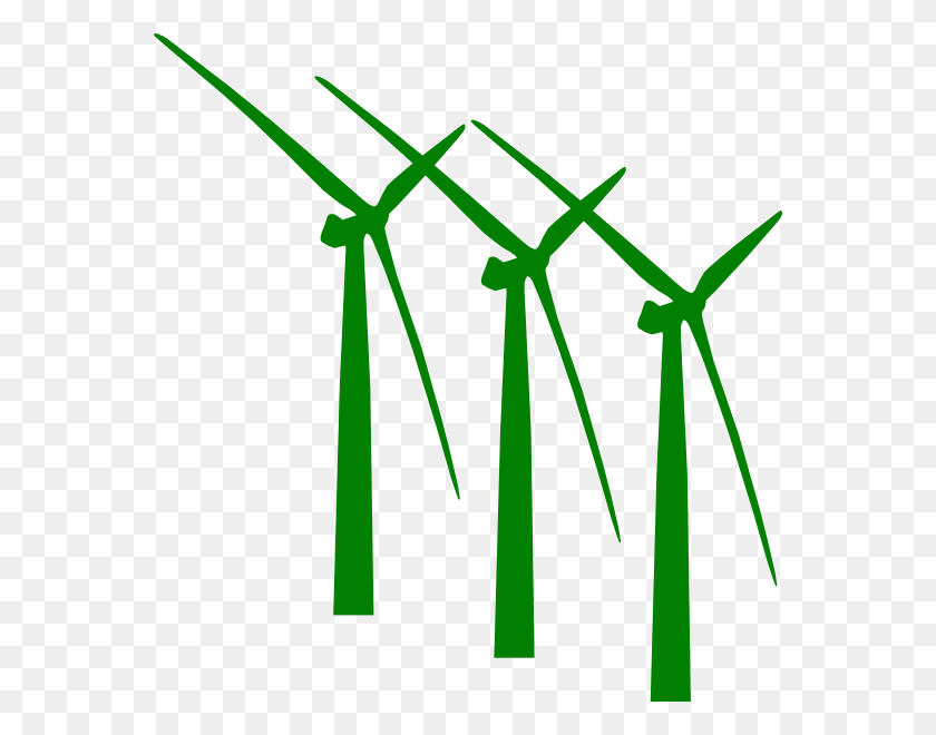564x600 Green Wind Mills Png Clip Arts For Web - Wind Clipart PNG
