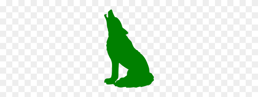 256x256 Значок Зеленый Волк - Волки Png