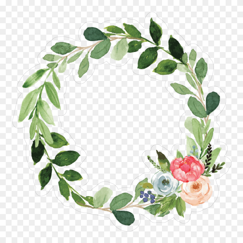 1280x1280 Green Wreath Print - Fall Wreath Clip Art