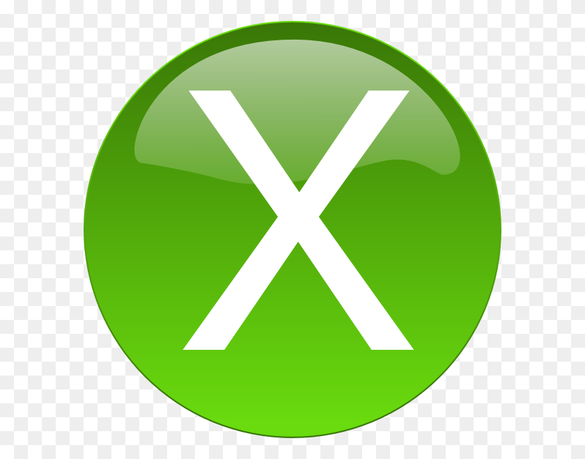 600x600 Зеленый X Картинки - Буква X Клипарт