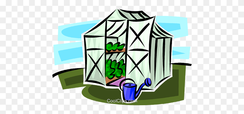480x332 Greenhouse Royalty Free Vector Clip Art Illustration - Greenhouse Clipart