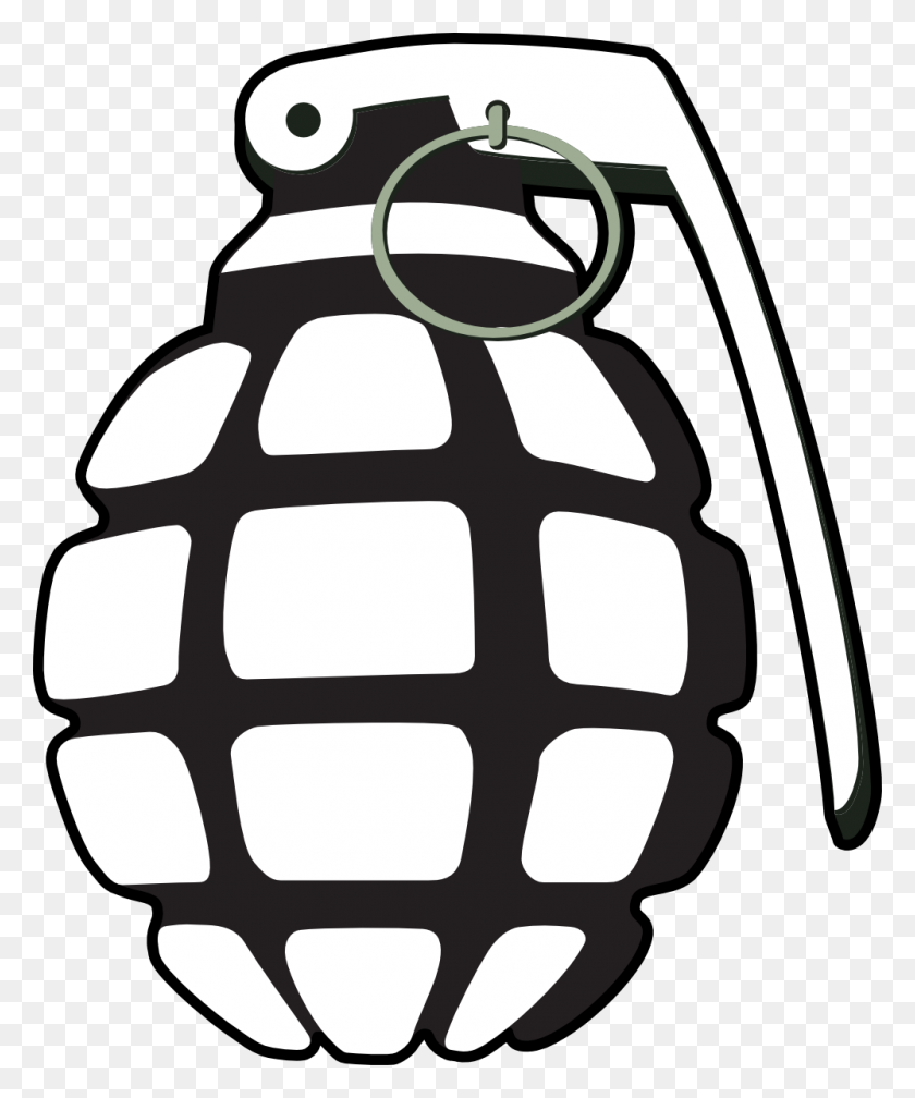 999x1215 Grenade Clipart Military Weapon - Rocket Clipart Black And White