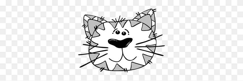 300x221 Grey And White Cat Face Png, Clip Art For Web - White Cat Clipart