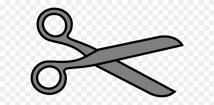 600x353 Grey Clipart Scissors - Sewing Clipart Black And White