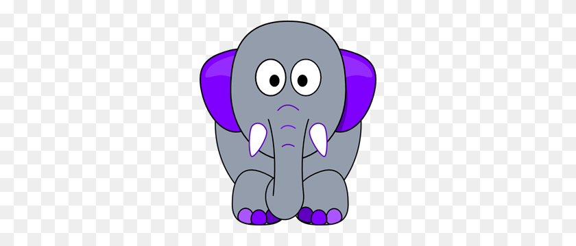 258x299 Grey Elephant, Purple Accents Png Clip Arts For Web - Clip Art Accents