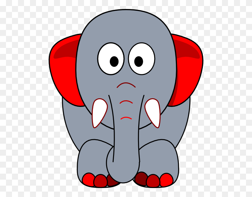 516x598 Elefante Gris Con Imágenes Prediseñadas De Acentos Rojos - Elefante Republicano Clipart