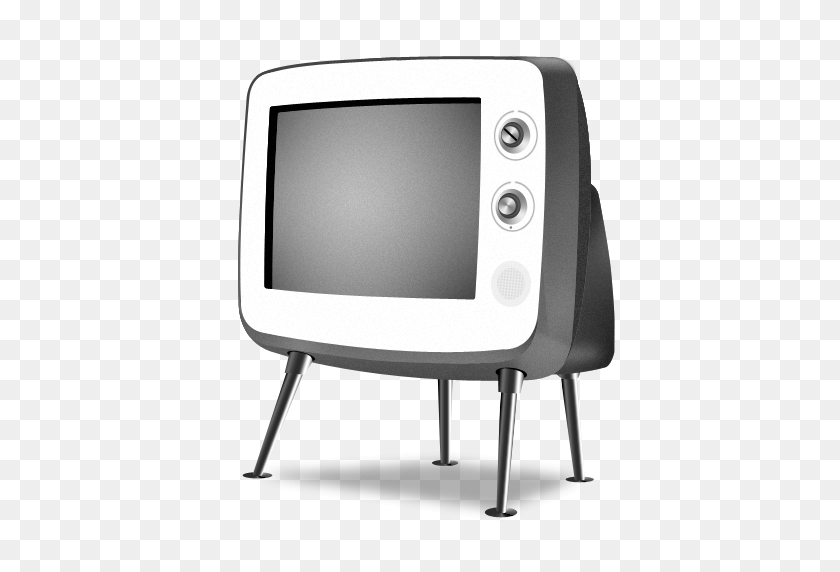 512x512 Icono De Tv Retro Gris Fresco - Tv Retro Png
