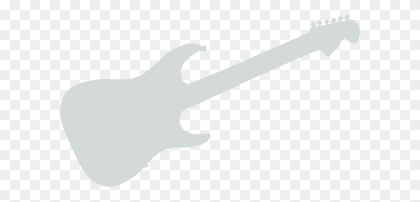 600x344 Grey Guitar Clip Art - Guitar Clipart Black And White