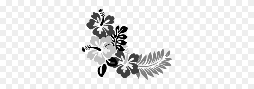300x237 Grey Hibiscus Clip Art - Hibiscus Flower Clipart Black And White