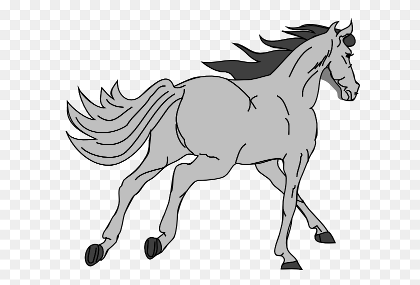 600x511 Grey Horse Png Clip Arts For Web - Horse Clipart Black And White