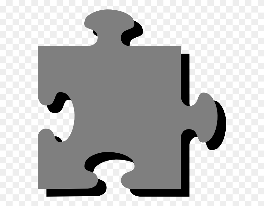 600x597 Gray N Black Puzzle Png Large Size - Puzzle Clipart Blanco Y Negro