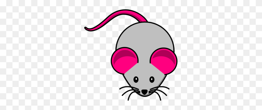 299x294 Grey Pink Mouse Clip Art - Mouse Clipart