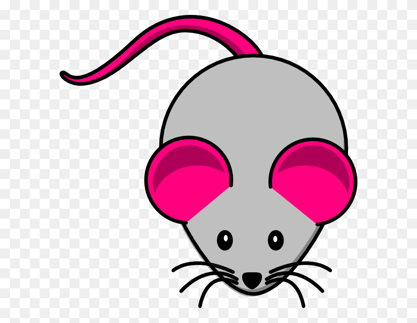 600x590 Серо-Розовая Мышь Клипарт - Мышки Клипарт