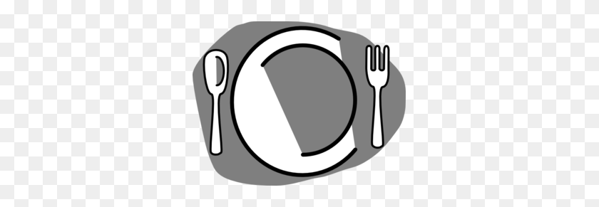299x231 Grey Plate Setting Clip Art - Plate And Utensils Clipart