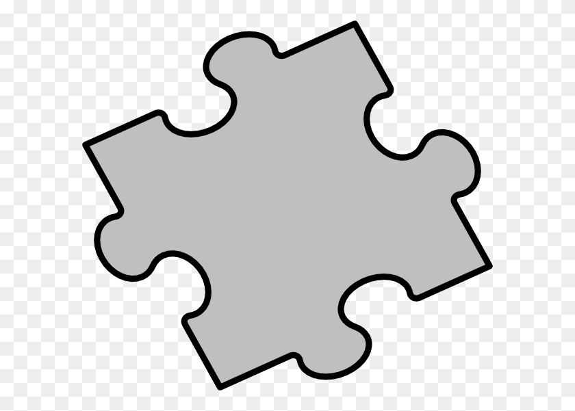 600x541 Grey Puzzle Piece Clipart Png For Web - Puzzle Pieces Clipart Black And White