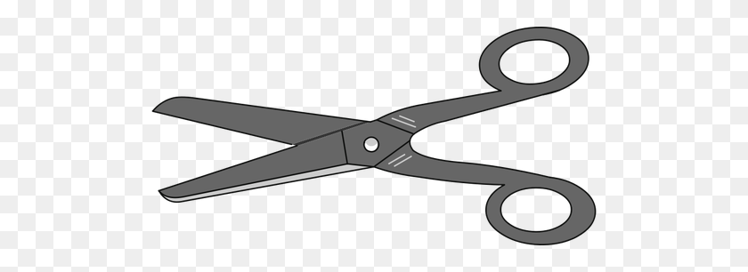 500x246 Grey Scissors Vector Image - Clipart Scissors Cutting Dotted Line