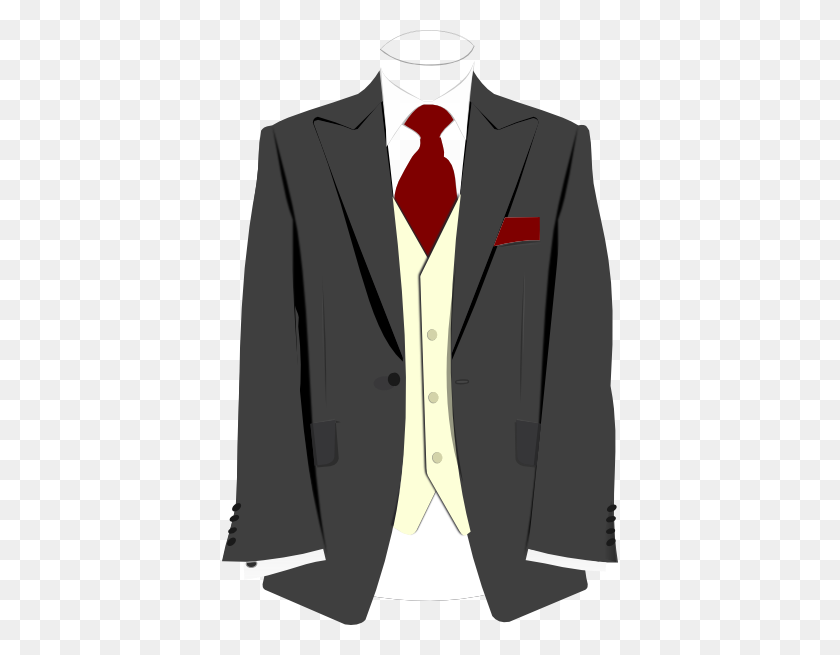 396x595 Grey Suit Burgundy Tie Clip Art - Suit And Tie Clipart
