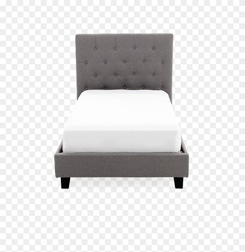 519x804 Grey Upholstered - Bed PNG