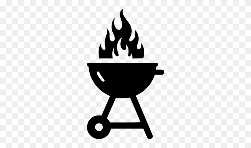 260x436 Grill On Fire Clipart - Fuego Blanco Y Negro Clipart