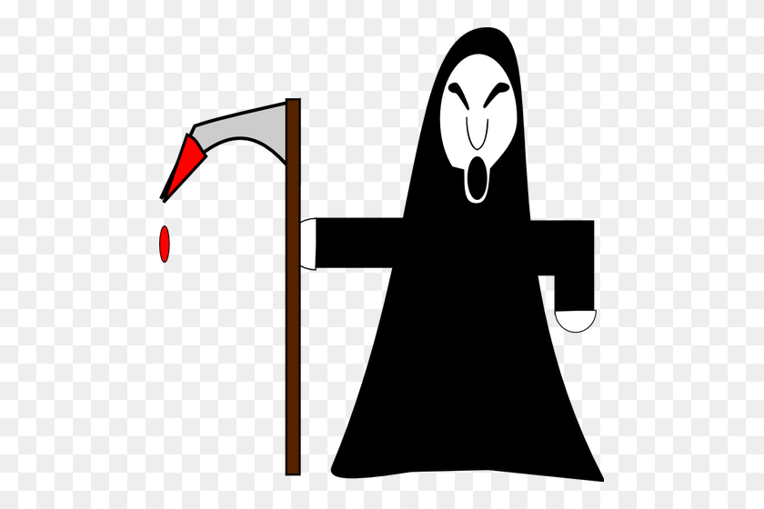 489x500 Ilustración De Vector De Grim Reaper - Imágenes Prediseñadas De Grim Reaper En Blanco Y Negro