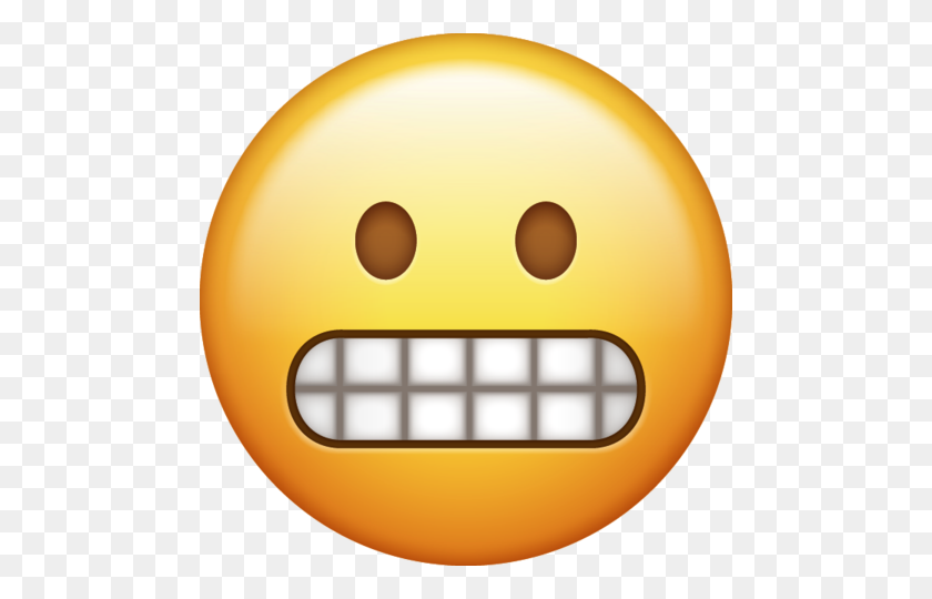 480x480 Grimacing Emoji - Embarrassed Emoji PNG
