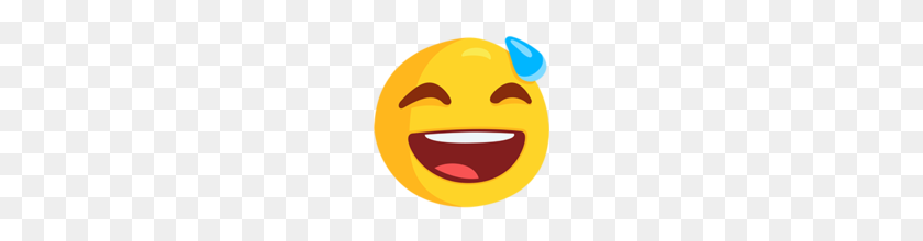 160x160 Grinning Face With Sweat Emoji On Messenger - Sweat Emoji PNG