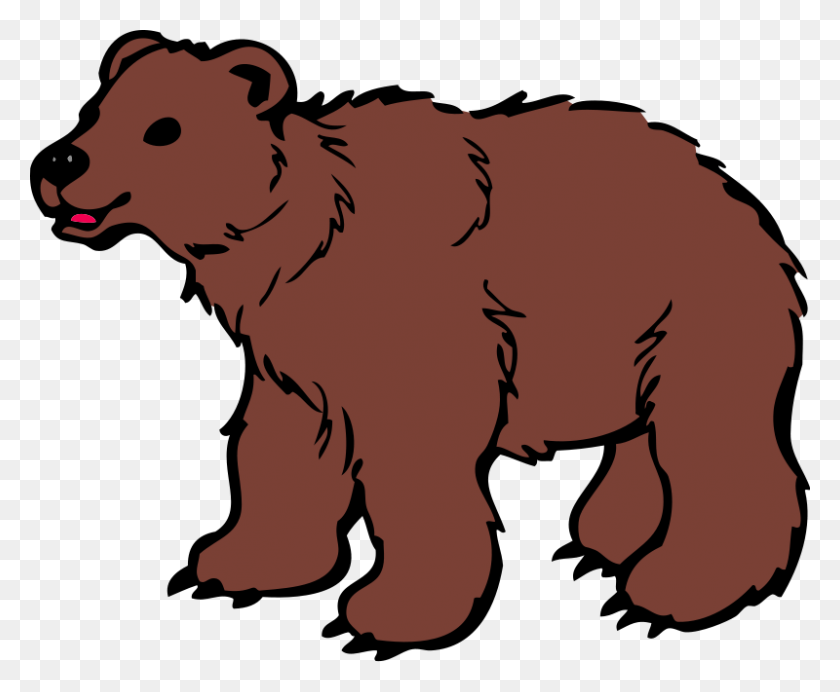 800x649 Grizzly Bear Clipart Bear Cub - Oso Silueta De Imágenes Prediseñadas