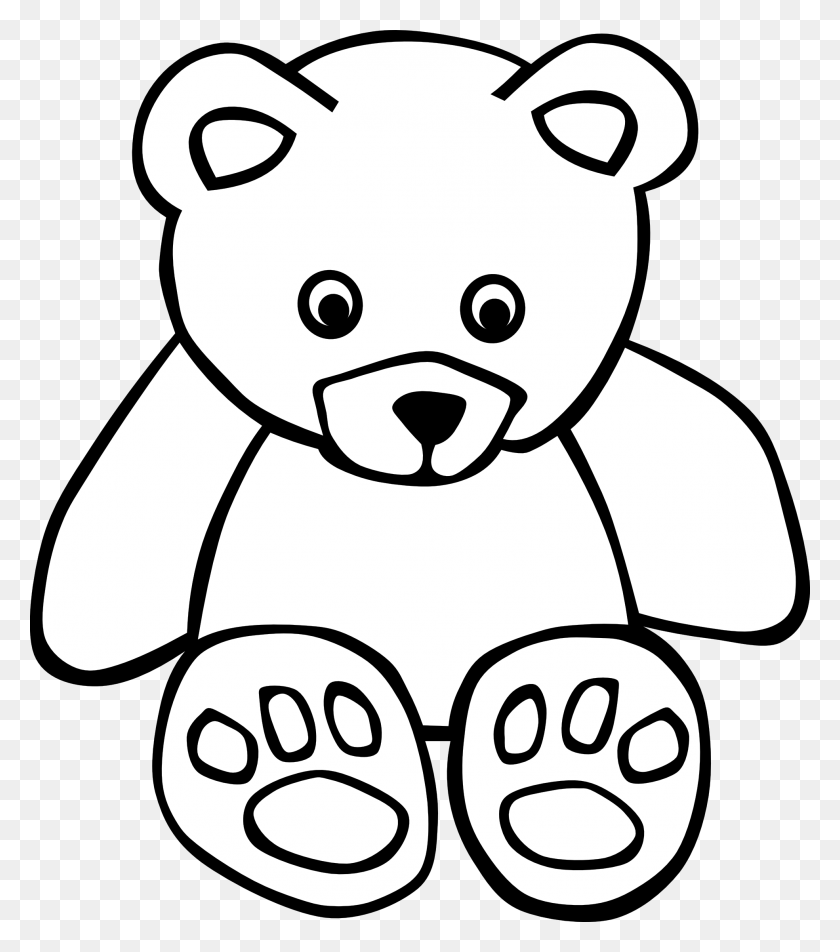 1969x2252 Медведь Гризли Клипарт Черно-Белый Бесплатный Медведь Гризли - Картинки Плюшевый Мишка