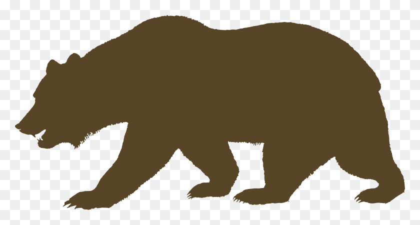2400x1201 Медведь Гризли Клипарт Калифорнийский Медведь - Калифорнийский Контурный Клипарт