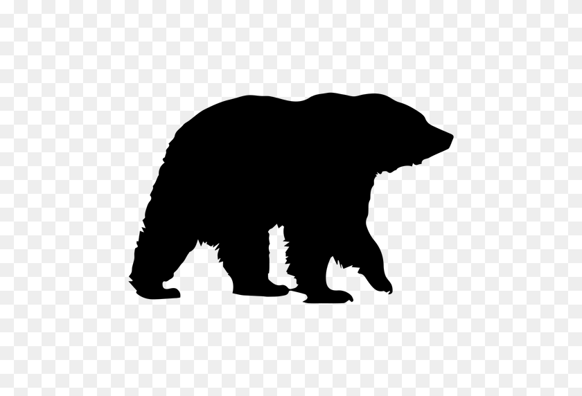 512x512 Grizzly Bear Silhouette - Bear Silhouette PNG