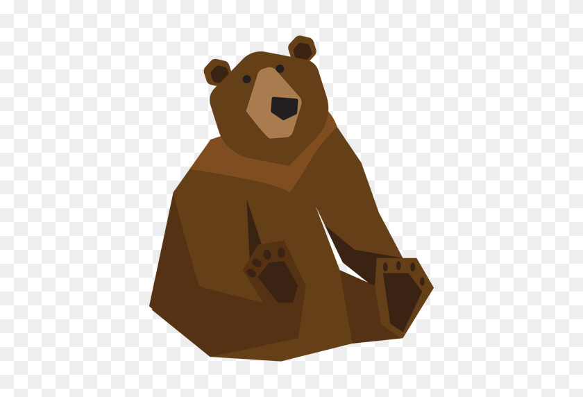 512x512 Grizzly Bear Sitting Illustration - Grizzly Bear PNG