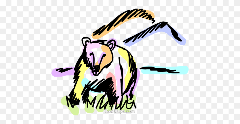 480x374 Los Osos Grizzly Libre De Regalías Vector Clipart Ilustración - Grizzly Bear Clipart