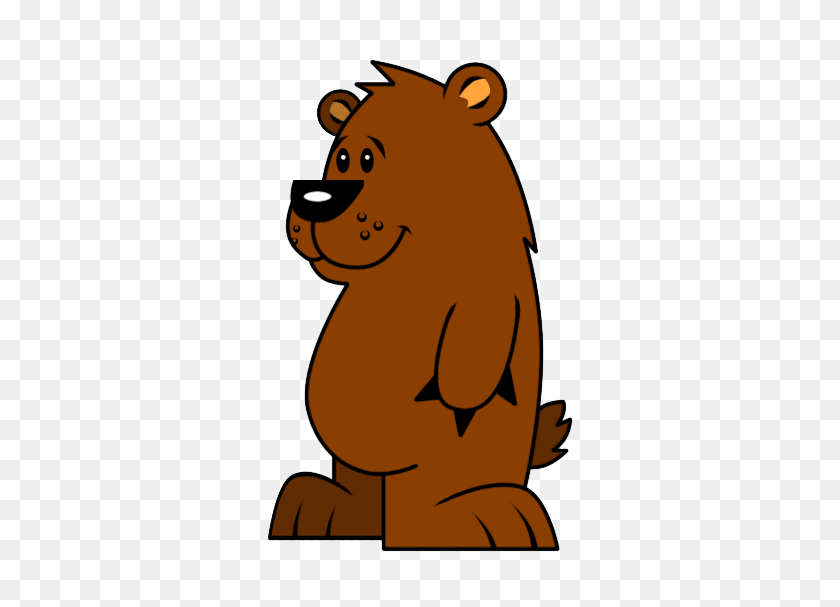 370x547 Бурый Медведь Гризли - Черно-Белый Клипарт Медведь Гризли