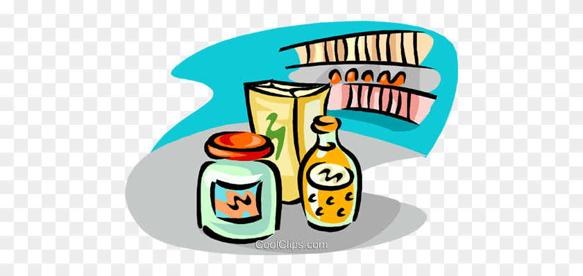 480x338 Grocery Items Royalty Free Vector Clip Art Illustration - Grocery PNG