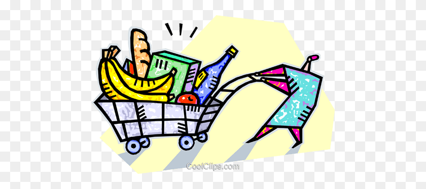 480x314 Grocery Shopping Royalty Free Vector Clip Art Illustration - Grocery Shopping Clipart