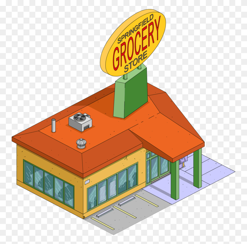 762x768 Grocery Store Building Clipart - Store Clip Art
