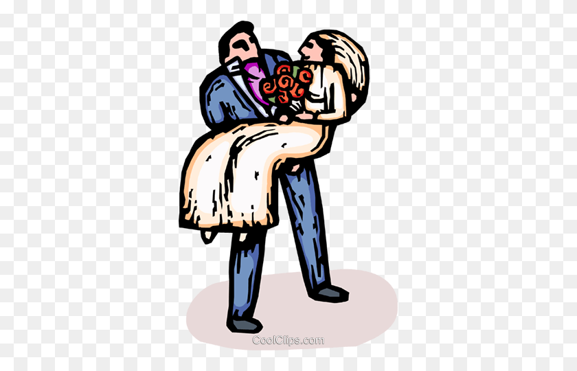 319x480 Groom Carrying The Bride Royalty Free Vector Clip Art Illustration - Groom Clipart