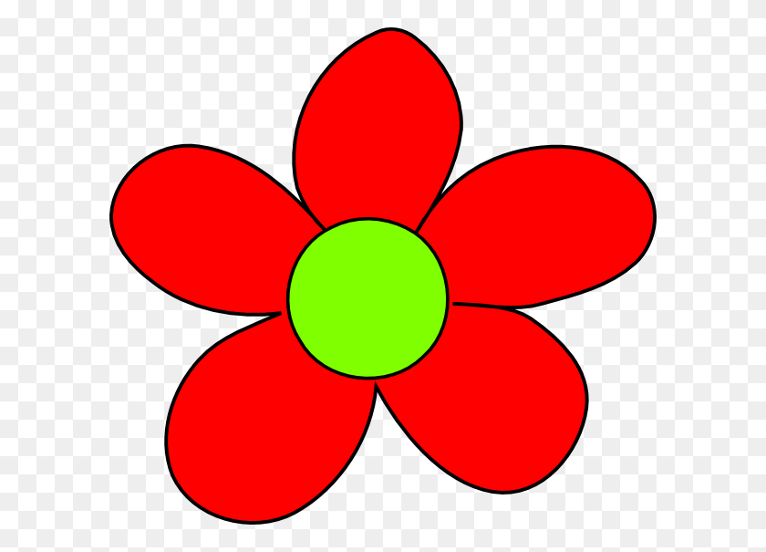 600x545 Groovy Flowers Clip Art - Red Tractor Clipart